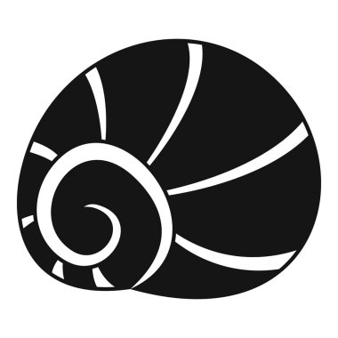 Beyaz arka planda izole edilmiş spiral desenli bir deniz kabuğunun basit vektör çizimi