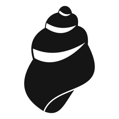 Siyah beyaz bir sarmal deniz kabuğunun basit vektör çizimi