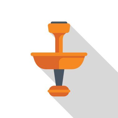 Modern tasarım projesi için mükemmel uzun gölgeli bir su çeşmesinin basit vektör çizimi