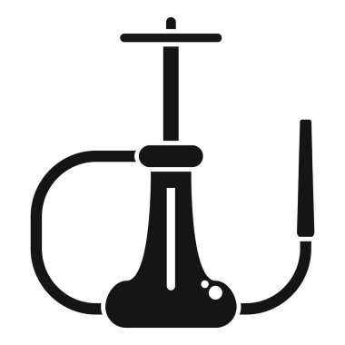 Bir nargile silueti, tütün içmek için geleneksel bir ortadoğu su piposu.