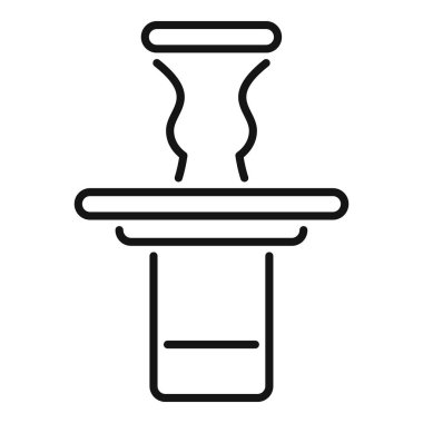 Üstünde kömür diskleri olan ve sigaraya hazır nargile çizgisi simgesi