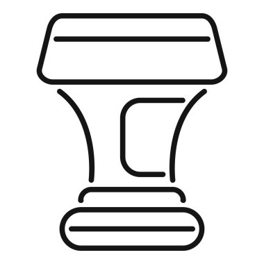 Basit, cesur bir jilet simgesi, traş, tımar ve erkek bakımını temsil etmek için mükemmel.