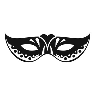 Black and white illustration of a carnival mask with floral decoration, perfect for themes like celebration, party and mystery clipart