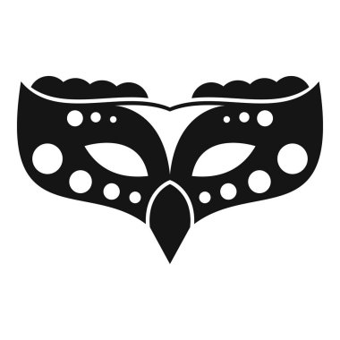 Bir karnaval maskesinin siyah ve beyaz silueti, Mardi Gras veya herhangi bir kostüm partisi için mükemmel.