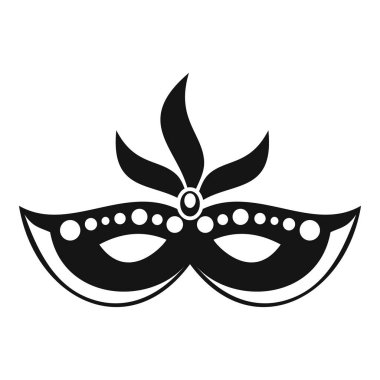 Mardi Gras maskesinin tüylü ve mücevherli simgesi.