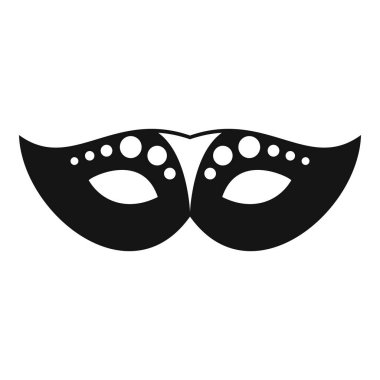Beyaz noktalı basit siyah maske herhangi bir olayda gizemi ve kutlamayı temsil etmek için mükemmeldir.