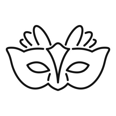 Karnaval kutlamalarını temsil etmek için mükemmel tüylü bir Mardi Gras maskesi çizimi.