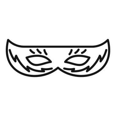 Tüylü bir karnaval maskesinin siyah beyaz çizgileri gizem ve kutlama çağrıştırıyor.