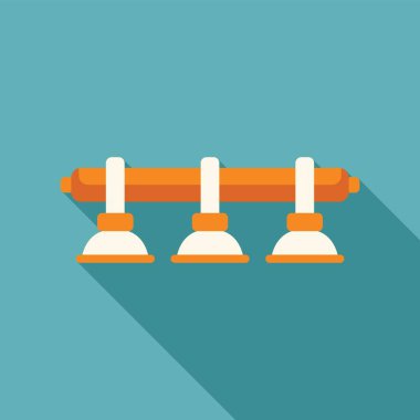 Boru taşıyan, gaz veya yağ taşıyan vakum tesisatı, düz vektör illüstrasyonu