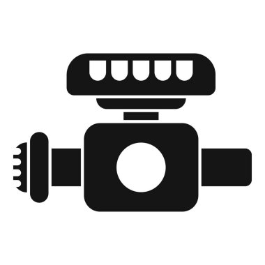 Güçlü bir araba motorunun siyah silueti, otomotiv temaları için ideal