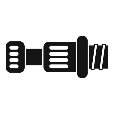 Egzoz borusuna bağlanan bir araba egzozunun siyah ve beyaz yan görünümü