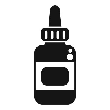 Sıvı ilaç dağıtan bir ilaç şişesinin siyah silueti tıbbi ve ilaç konuları için idealdir.