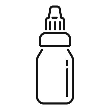 İlaç, kozmetik veya aromaterapi ile ilgili kavramları temsil eden basit ve minimalist bir şişe çizimi.