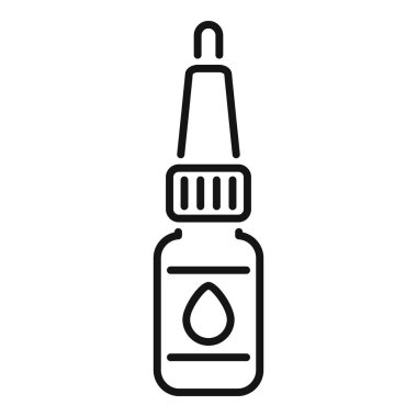 Burun deliklerinden etkili ilaç sağlayan burun spreyi şişesi, basit siyah beyaz ikon