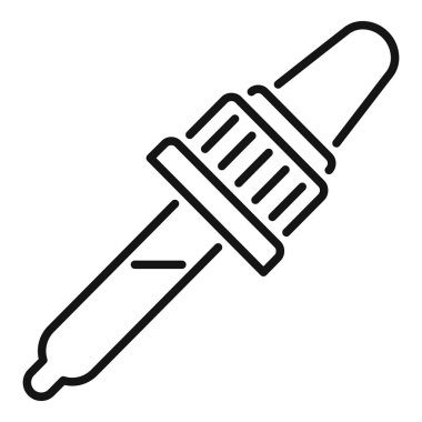 Sıvı kimyasalları ölçmek için kullanılan bir pipetin basit siyah çizgi biçimi simgesi