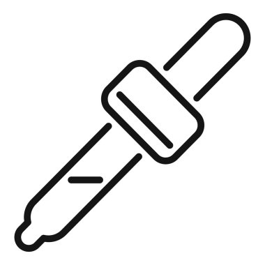 Kimya pipeti damlatıcısının basit ve cesur taslağı bilim ve deneyleri temsil etmek için mükemmel.