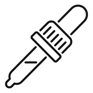 Bir pipetin siyah ana hatlı simgesi, laboratuvarlarda yaygın bir araçtır