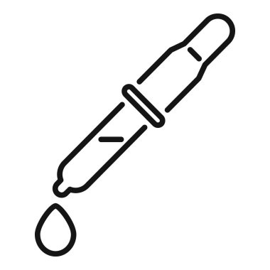 Basit, kalın çizgi simgesi bir pipetin sıvıyı bırakması, bilimsel deneyleri ya da kimyasal analizleri temsil etmek için mükemmel.
