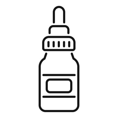 İçinde tıbbi sıvı bulunan küçük bir damlalık şişesinin çizgi simgesi
