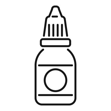 Göz damlası veya ilaç vermek için kullanılan bir ilaç şişesinin çizimi