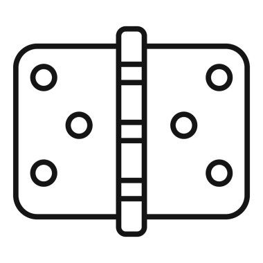 Siyah doğrusal kapı menteşesi simgesi, mobilya donanımının basit silüeti