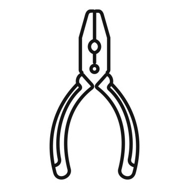 Bir şey tutan kerpetenin basit çizgi simgesi, web siteleri, uygulamalar ve daha fazlası için mükemmel