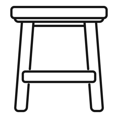 Ayak sehpası olarak kullanılan tahta taburesinin basit siyah beyaz çizgisi.