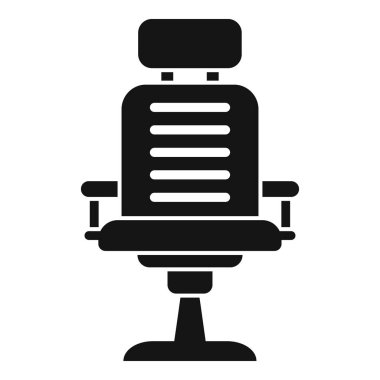 Black glyph icon of a comfortable office chair with armrests, perfect for working at a desk clipart