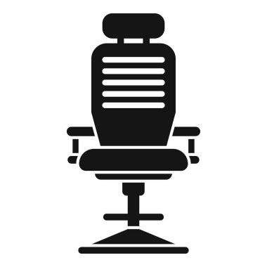 Ayarlanabilir bir ofis sandalyesinin siyah silueti. Kollukları ve başlığı var.