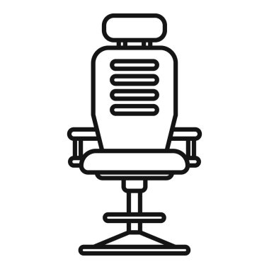 Kollukları ve ayarlanabilir yüksekliği olan bir ofis sandalyesinin siyah beyaz çizimi