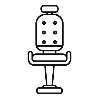 Oyun sandalyesinin basit satır simgesi, esportları ve video oyunu yayınlarını temsil etmek için mükemmel