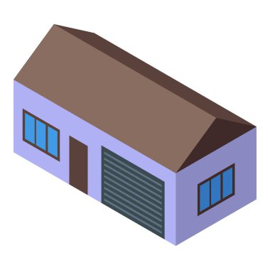 Garajı ve mimari projeleri için ideal modern bir banliyö evinin Isometric görünümü