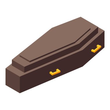 Kahverengi ahşap tabut, altın saplı.