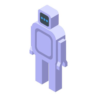 Bu izometrik ikon çizimi modern bir robotun hareketsiz durmasını içeriyor
