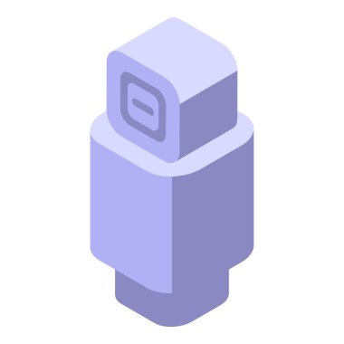 İzometrik görünümlü bir aygıt portuna bağlanan Usb kablosu