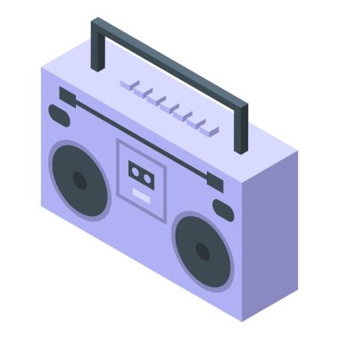 Antenli ve kasetçalarlı klasik boombox müzik çalıyor