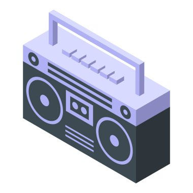 80 'lerden ve 90' lardan kalma müzik çalmak için kaset çalarlı Isometric boombox