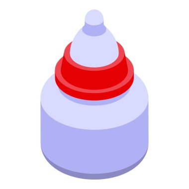 Bebek mamaları ya da çocuk bakımı tasarımları için uygun bebek mamalarını temsil eden izometrik ikon