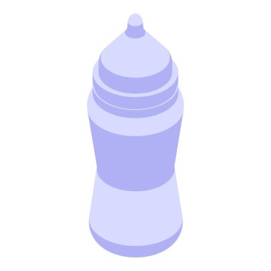 Bebek şişesi ayakta duruyor, süt dolu, bir bebek için temel besin kaynağı.