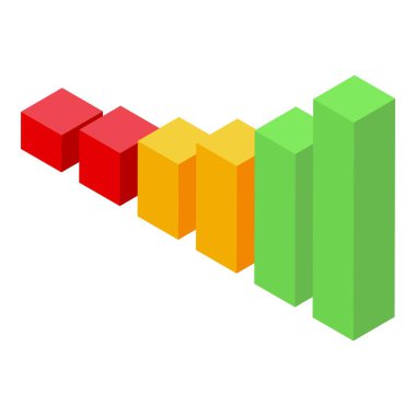 İş büyümesini ve başarıyı renkli çubuklarla gösteren soyut 3d bar tablosu