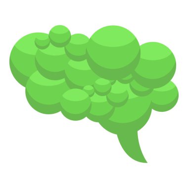 Küçük baloncuklardan oluşan yeşil konuşma balonu çevreyi koruma hakkında bir mesaj iletiyor