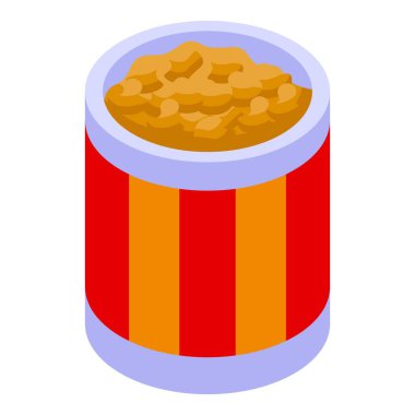 Fıstık ezmesi kavanozu izometrik çizim kahvaltıda kavrulmuş fıstık ezmesinden yapılan lezzetli yemek macununu sunar.