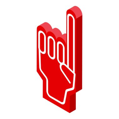 Kırmızı köpük parmak zaferi, kutlamayı ve desteği simgeliyor.