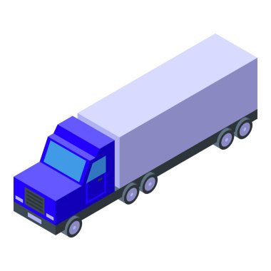 Mavi kargo kamyonu mal, lojistik ve dağıtım servisi ikonu dağıtıyor