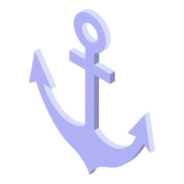 İzometrik tarzda oluşturulmuş açık mor çapa simgesi