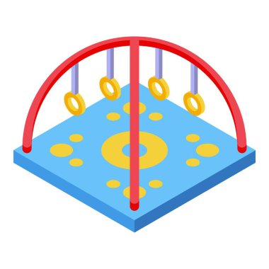 Oyun parkında asılı yüzükler, çocukluk temaları, açık hava oyunları ve eğlence için idealdir.