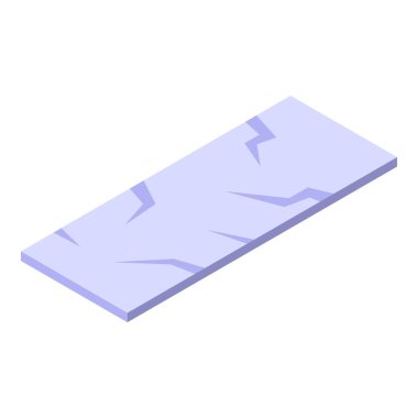 Buz platformu bu izometrik resimde çatlaklar ve hasarlar gösteriyor