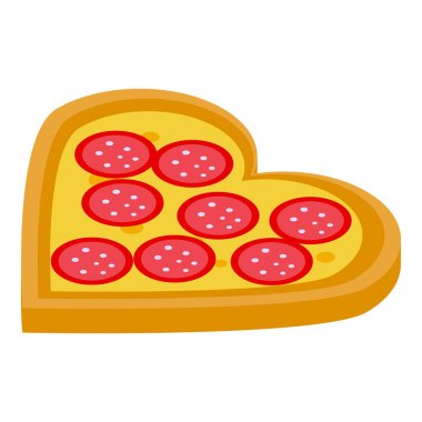 Sevgililer günü ya da diğer romantik etkinlikler için pepperonili kalp şeklinde pizza.
