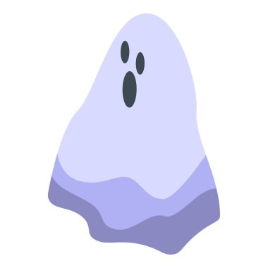 Şaşırmış bir ifadeyle dost canlısı hayalet karakter, Cadılar Bayramı temalı tasarımlar için ideal.