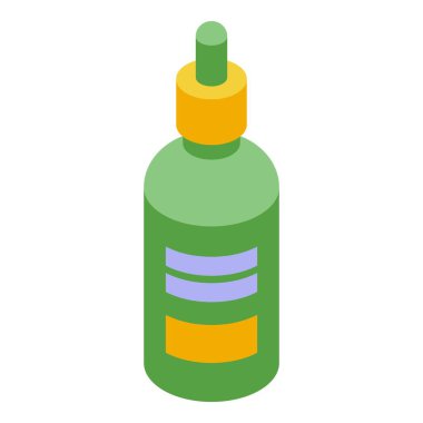 Aromaterapi, rahatlama, cilt bakımı ve alternatif tıp için gerekli yağı içeren yeşil damlacık şişesi.